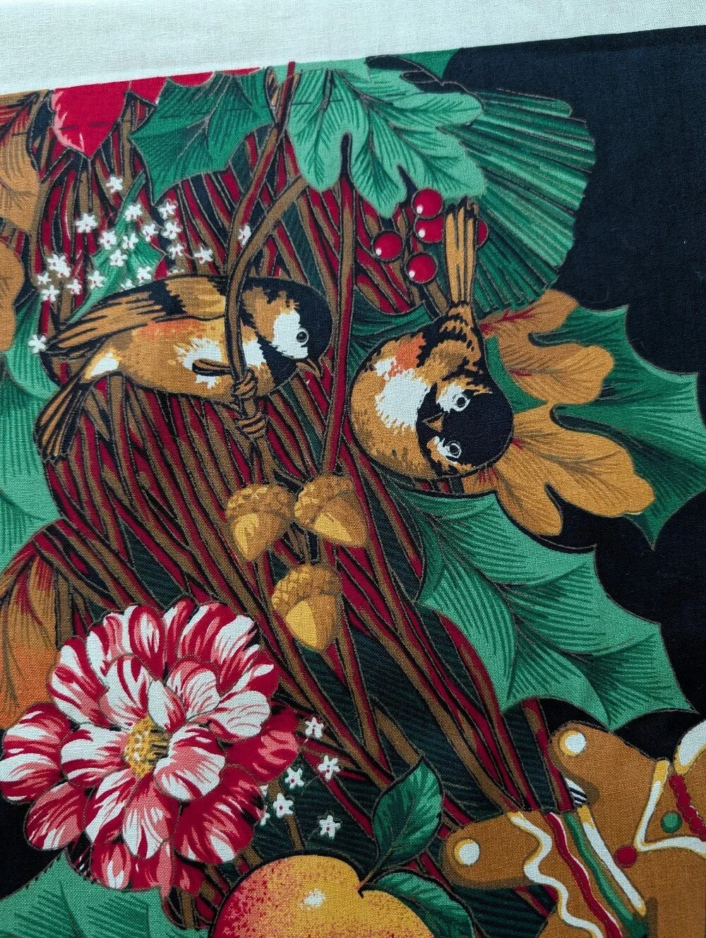 VTG Joan Kessler Concord Fabric 2 Panels Tree Skirt Stocking Cut Sew